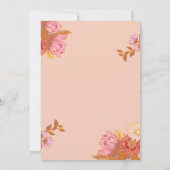 Persoonlijke Roze Perzik Bloemen Verjaardagskaart (Achterkant)