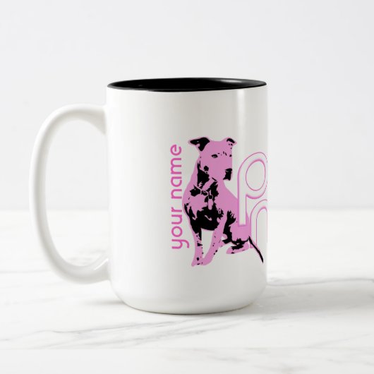 Persoonlijke roze Pitbull Mam Mok (Links)