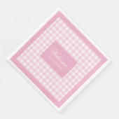 Persoonlijke Roze Plaid Servetten Chic Tafelaccent (Hoek)