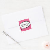 Persoonlijke Roze Plezierige Spraakballon Stripboe Vierkante Sticker (Envelop)