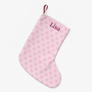 Persoonlijke roze poka Dots kerststop Kleine Kerstsok