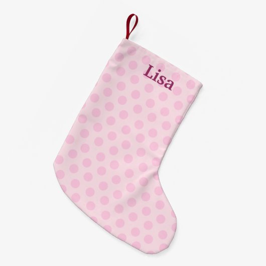 Persoonlijke roze poka Dots kerststop Kleine Kerstsok (Voorkant (Hangend))