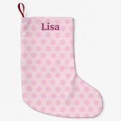 Persoonlijke roze poka Dots kerststop Kleine Kerstsok (Voorkant)