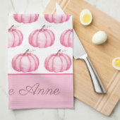 Persoonlijke Roze Pompoenen Cute Theedoek (Quarter Fold)
