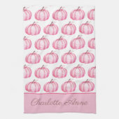 Persoonlijke Roze Pompoenen Cute Theedoek (Verticaal)