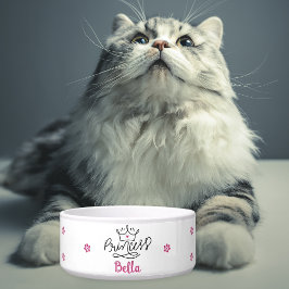 Persoonlijke Roze Prinses Kat Voerbakje