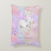 Persoonlijke roze prinses Unicorn Nursery Accent Kussen (Achterkant (Verticaal))