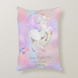 Persoonlijke roze prinses Unicorn Nursery Accent Kussen