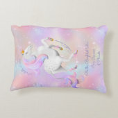 Persoonlijke roze prinses Unicorn Nursery Accent Kussen (Achterkant)