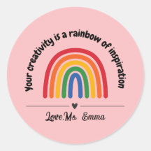 Persoonlijke roze regenboog hart leraar beloning