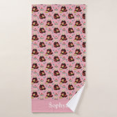 Persoonlijke Roze Rode Panda Kinderen Badhanddoek (Badhanddoek)