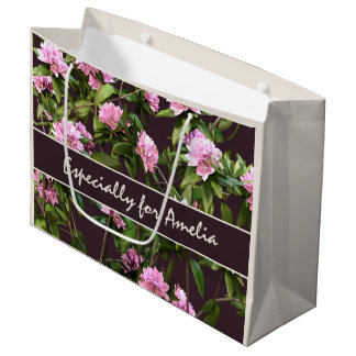 Persoonlijke Roze Rododendron Bloemen Groot Cadeauzakje