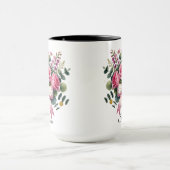 Persoonlijke Roze Roos Naam Mok Elegant Cadeau (Midden)