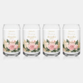 Persoonlijke Roze Rozen Bruidsuitnodiging Blikvorm Glas (Achterkant)