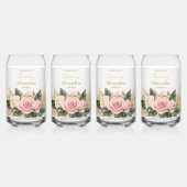 Persoonlijke Roze Rozen Bruidsuitnodiging Blikvorm Glas (Voorkant)
