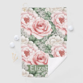 Persoonlijke Roze Rozen Golfhanddoek (Insitu)