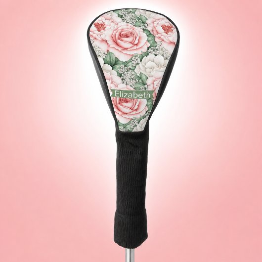 Persoonlijke Roze Rozen Golfheadcover