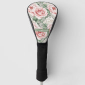 Persoonlijke Roze Rozen Golfheadcover (Voorkant)
