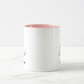 Persoonlijke Roze Rozen Monogrammok voor Haar Cade Mok (Midden)