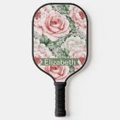 Persoonlijke Roze Rozen Pickleball Paddle (Voorkant)