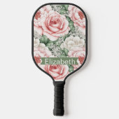 Persoonlijke Roze Rozen Pickleball Paddle (Achterkant)