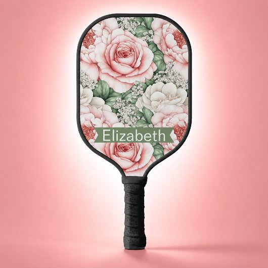 Persoonlijke Roze Rozen Pickleball Paddle