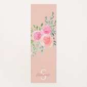 Persoonlijke Roze Rozen Yogamat (Voorkant)