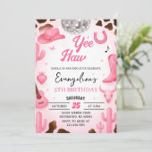 Persoonlijke Roze Ruimte Cowgirl Disco Rodeo Verja Kaart (Staand voorkant)