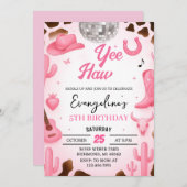 Persoonlijke Roze Ruimte Cowgirl Disco Rodeo Verja Kaart (Voorkant / Achterkant)