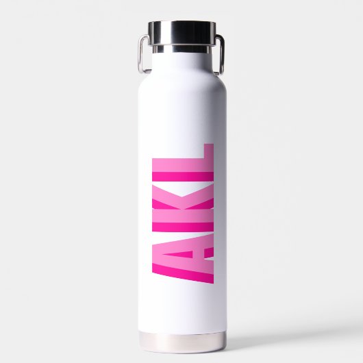 Persoonlijke Roze Schaduw Monogram Beginletters Waterfles (Voorkant)