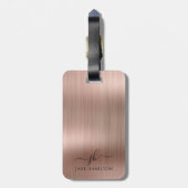 Persoonlijke Roze Script met Roze Goud Bagagelabel (Achterkant verticaal)