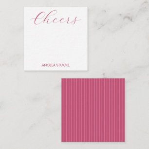 Persoonlijke Roze Streep Notitiekaartje