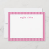 Persoonlijke Roze Streep Notitiekaartje (Voorkant)