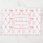 Persoonlijke Roze Strik Bachelorette Mini Likeurfles Etiket (Enkel label)
