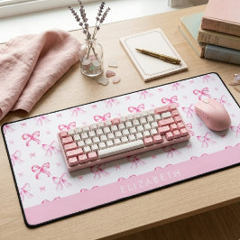 Persoonlijke Roze Strik Coquette Mooie Naam Kantoo Bureaumat