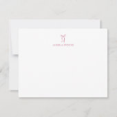 Persoonlijke Roze Strik Gingham Notitiekaartje (Voorkant)