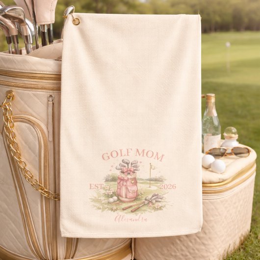 Persoonlijke Roze Strik Golf Moeder Golfhanddoek