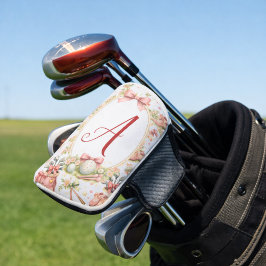 Persoonlijke Roze Strik Golf Monogram Golfheadcover