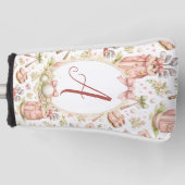 Persoonlijke Roze Strik Golf Monogram Golfheadcover (Voorkant)