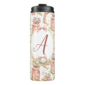 Persoonlijke Roze Strik Golf Monogram Thermosbeker (Voorkant)