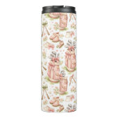 Persoonlijke Roze Strik Golf Monogram Thermosbeker (Achterkant)