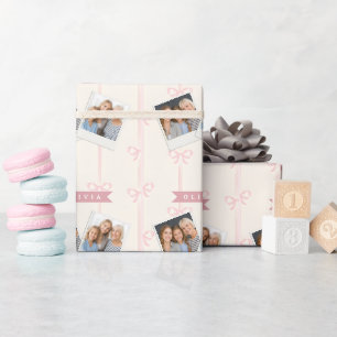 Persoonlijke Roze Strik Naam Cadeau Elegante Coque Cadeaupapier
