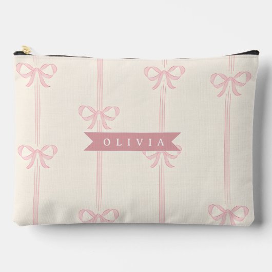 Persoonlijke Roze Strik Naam Cadeau Elegante Coque Etui (Voorkant)