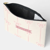 Persoonlijke Roze Strik Naam Cadeau Elegante Coque Etui (Open)
