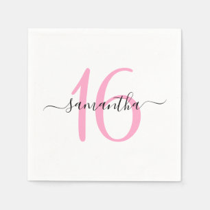 Persoonlijke Roze Sweet 16 Servet