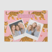 Persoonlijke Roze Tijger Chic Uitdagend Leuk Esthe Tissuepapier (Voorkant)