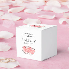 Persoonlijke Roze Trouwwaterverf Hart Bedankdoosjes