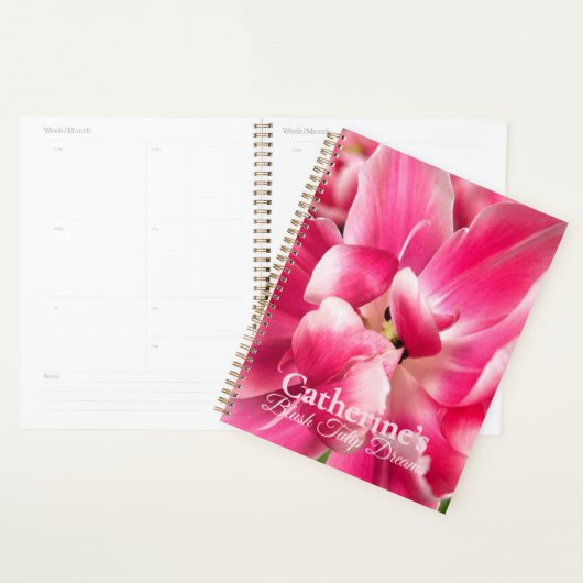 Persoonlijke Roze Tulp Droom Planner | Roze (Display)