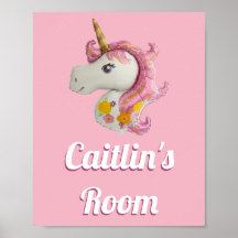 Persoonlijke roze Unicorn Girl's Room