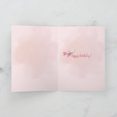 Persoonlijke Roze Vliegtuig Verjaardagskaart Kaart (Binnen)